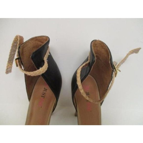 *JustFab Black and Hot Pink Patent Sandals - Picture 3 of 7